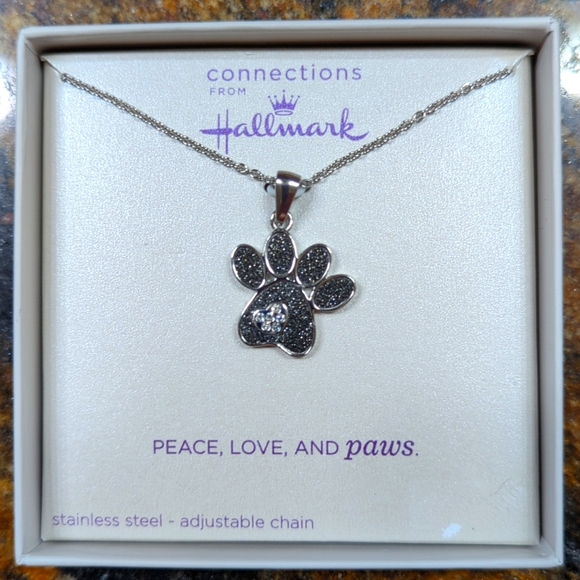 Hallmark Connections: Paw Print Necklace - Picture 1 of 4